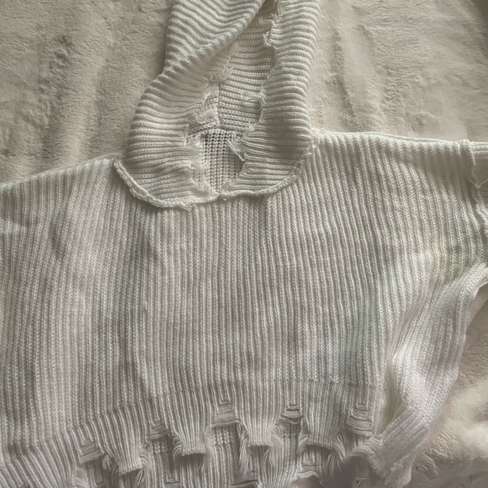 White comfy cropped jacket